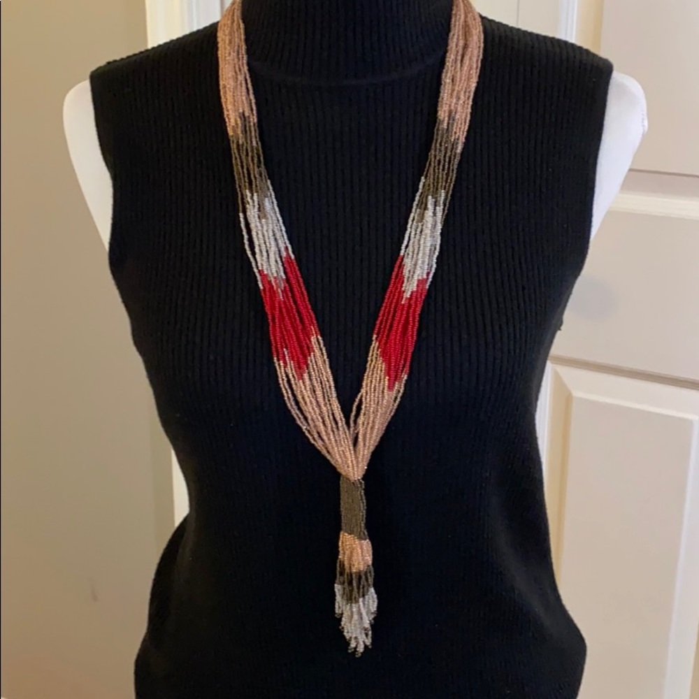 Beaded multi-stand necklace